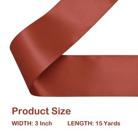 LoomJoyz Double Sided 75mm Rust Satin Ribbon 13 Meters Satin Ribbon Ideal for Gift Wrapping Flower Bouquet Crafts Weddings Floral Arrangements & Bows