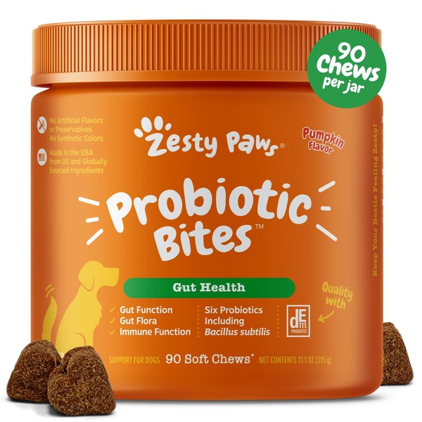 Zesty Paws Probiotics for Dogs - Digestive Enzymes for Gut