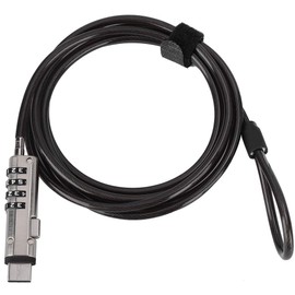 EBTOOLS - Bloqueo de cable de seguridad para computadora, 4 contraseñas digitales, bloqueo de cable antirrobo, para portátil/otros dispositivos