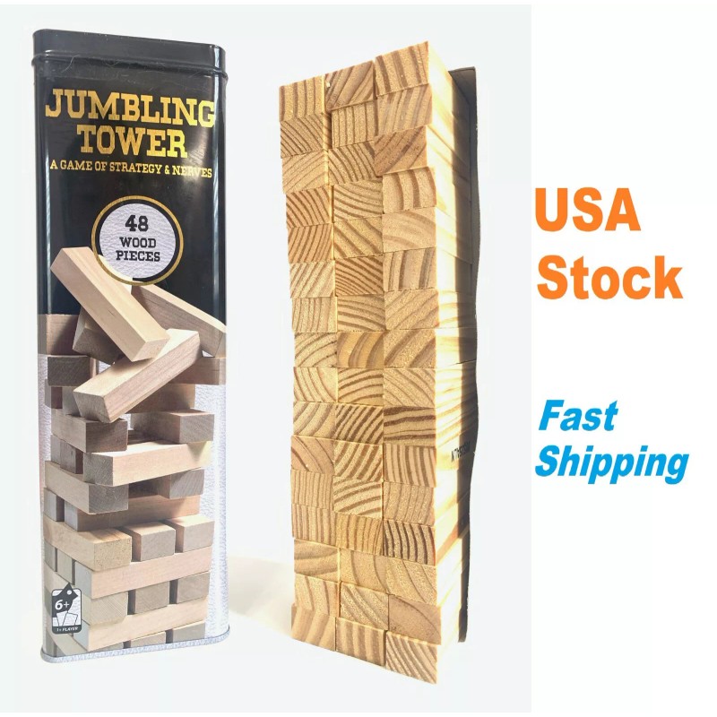Cardinal Games Jumbling Tower Game with 48 Wood Pieces Game