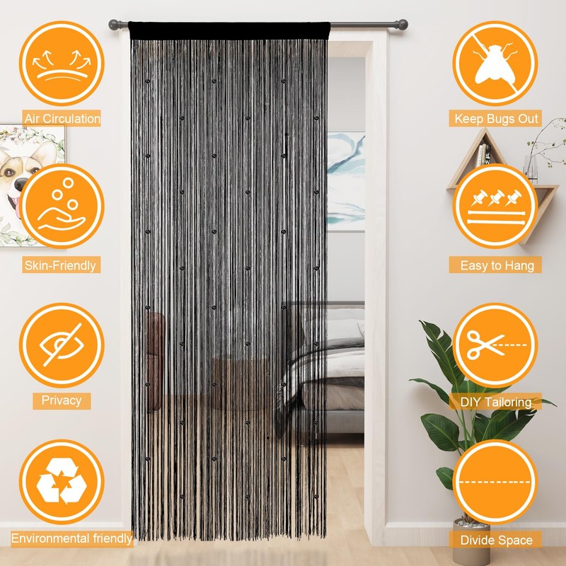 YIIBAII Beaded Curtain Beaded Curtains for Doorways Crystals Suitable for