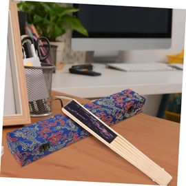 Operitacx Craft Box for Folding Fans Wooden Hand Fan Box Tassel Perfect for Home Office Decor
