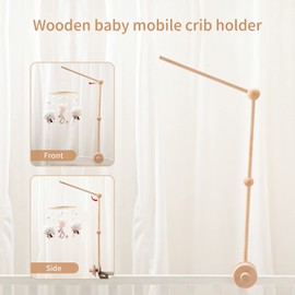 Wooden Mobile Holder for Baby Cot, Changing Table Mobile Holder for Nursery Decoration, Mobile Holder Frame Rod for Hanging Wind Chimes, Bed Bell, Baby Bed Toys