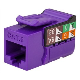 CAT6 RJ45 Keystone Jack, V-Max Series - Purple Color - (50 pack)