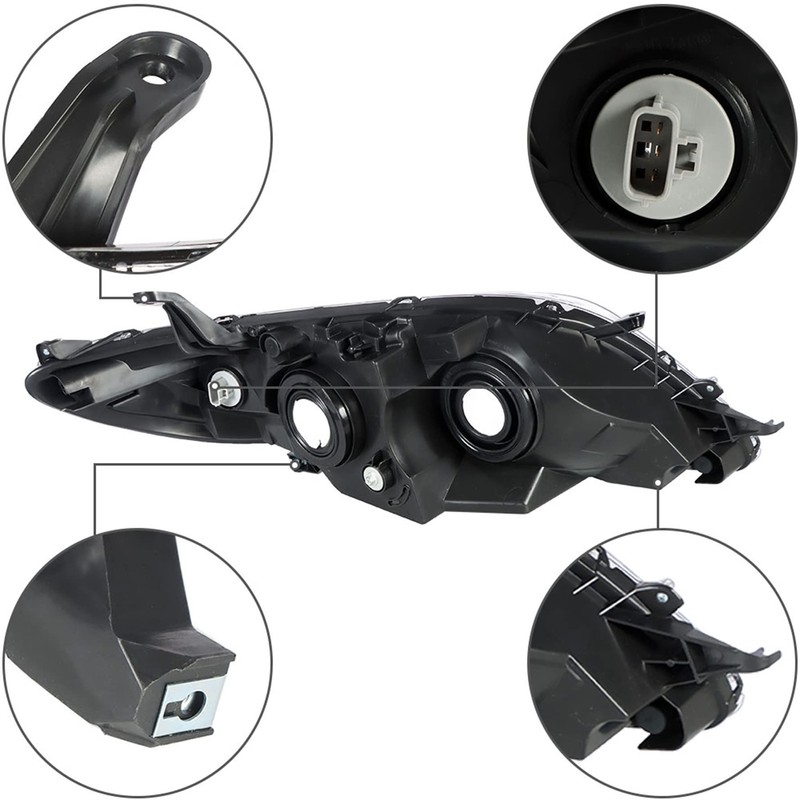 munirater Chrome Housing Halogen Headlight Assembly Replacement for 2011-2020 Sienna