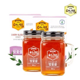 (강원허니원)허니원 벚꽃 벌꿀 핸들컵 500gx2병 (Honey One) Honey One Cherry Blossom Honey Handle Cup 500g x 2 Bottles