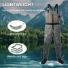 Goture 5-Layer Waterproof Zip Front Stocking Foot Waders, Breathable Fly