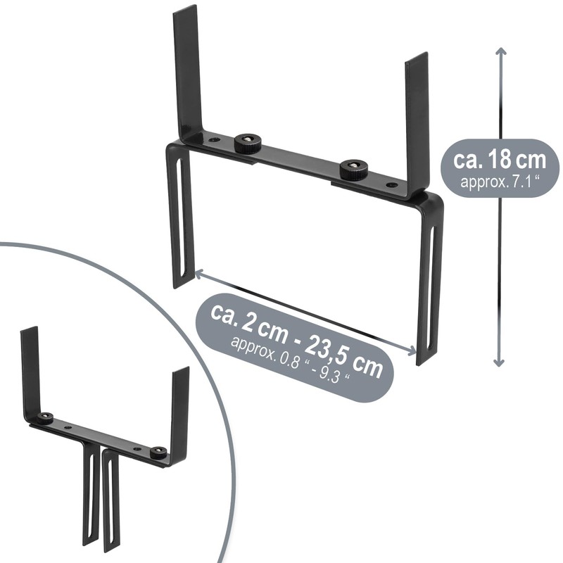 com-four® 4x flower box holder for balcony parapets and railings