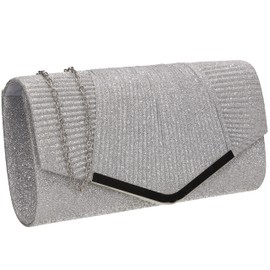 SwankySwans Women's Emma Clutch Bag, Silver