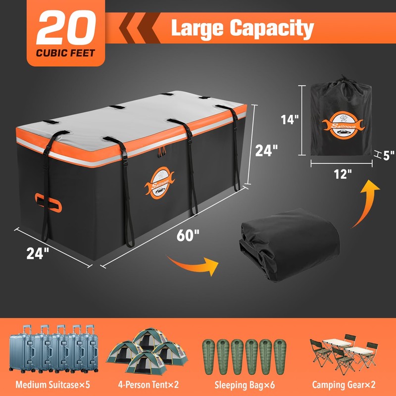 Sailnovo Hitch Cargo Carrier Soft Shell Bag Waterproof 20 Cubic