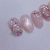 Rosé Holiday Handmade Nail Tips Pink Tree Nails - Coffin