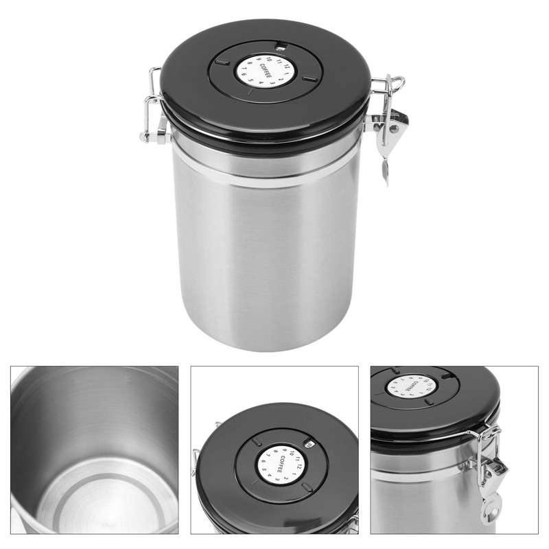 Coffee Bean Storage Stainless Steel Airtight Container Coffee with 30ml