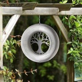CIM Stainless Steel Wind Chime Tree of Life 200 Light Reflecting Diameter 20 cm Includes Suspension