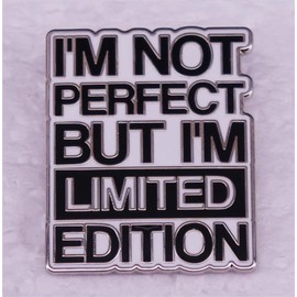 Ich bin nicht perfekt Aber ich bin Limited Edition Enamel Brooch Letter Enamel Pin Badge Cute Enamel Letter Brooch Pin for Bags Jackets Accessories DIY Crafts Christmas, Alloy material