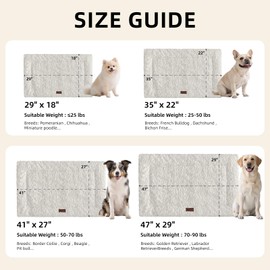 VERABE Fluffy Reversible Dog Bed Mat - Ultra Soft & Machine Washable Dog Crate Pad fit for Metal Kennel, Cozy Sleeping Mat, 41" x 27", Beige