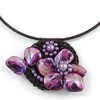 Avalaya Purple Shell Flower Flex Wire Necklace/ 40cm L/Adjustable