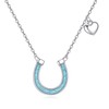 POPLYKE Horseshoe Necklace for Women 925 Sterling Silver Turquoise Pendant