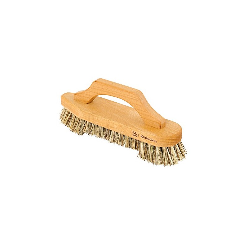 Redecker Union Fiber Scrub Brush with Oiled Beechwood Bow-Shaped Handle,