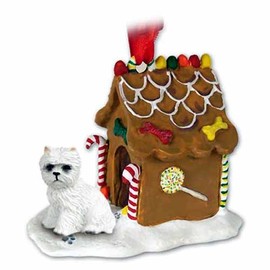 Westie West Highland Terrier Gingerbread House Christmas Ornament
