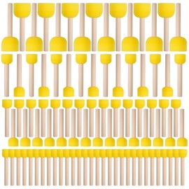 90 Pcs Round Sponges Brush Set, Round Sponge Brushes for Painting, Paint Sponges for Acrylic Painting, Painting Tools for Kids Arts and Crafts (4 Sizes)