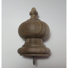 Wood Finial. Newel Stair Post. Bed. 5.5 x 3.5 x 2 15/16 Oak, Maple Cherry Mahogany Walnut #64 (Walnut)