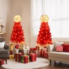 MRS 2 PCS Lighted Santa Hat Style Christmas Tree Set