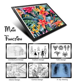 Light Box Drawing Pad, Tracing Board with Type-C Charge Cable and Brightness Adjustable for Artists, AnimationDrawing, Sketching, Animation, X-ray Viewing (A3-STK)