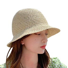 QUINTRA Women Criss Ponytail Hat Baseball Cap High Messy Bun Ponycap Hats Quick Dry Hat Vintage Bucket Hat, beige, M