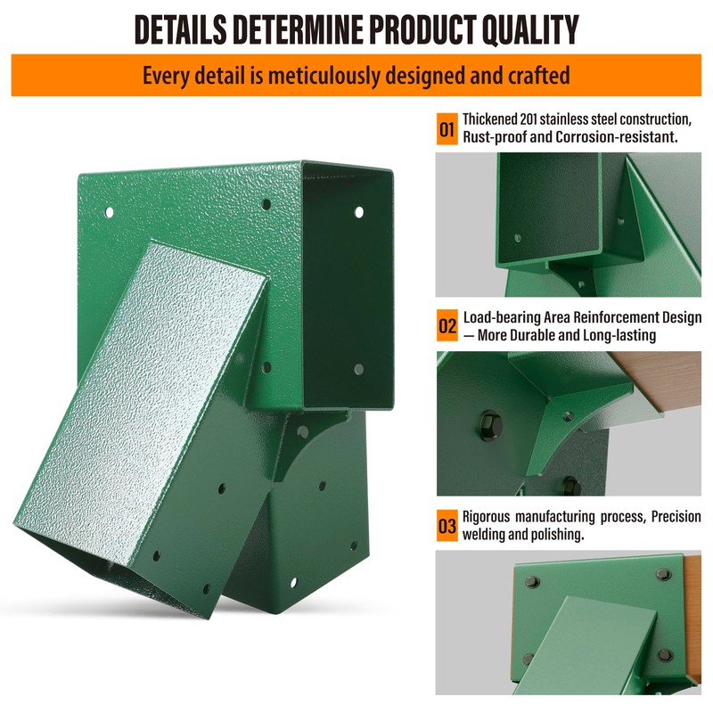 WOCEPU 201 Stainless Steel Swing Set Bracket 2pcs A-Frame Brackets