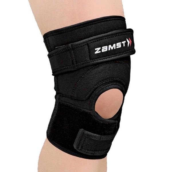 Zamst JK-2 Sports Knee Brace With Deluxe Pressure Pad To Relieve Pain On the Tendon For Jumpers Knee and Patella Tendinitis-for Volleyball, Basketball, Running, Tennis, Pickleball-Black, Large