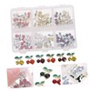 Healeved 240pcs Cherry Nail Charms and Rhinestones Nail Gems for