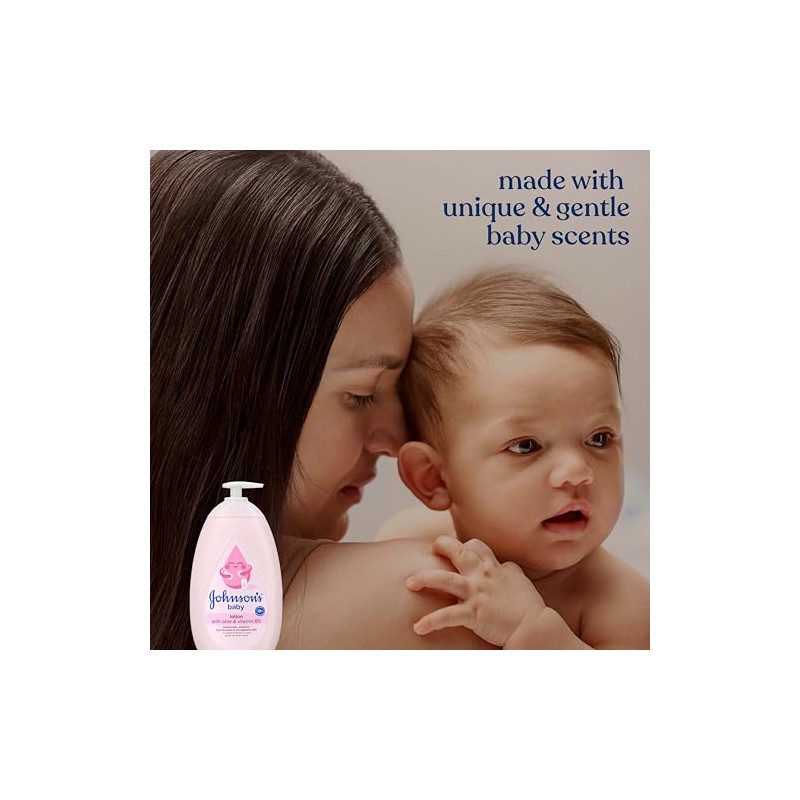 Johnson's Moisturizing Pink Baby Lotion with Coconut Oil, Hypoallergenic, 27.1