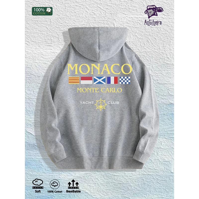 Monaco Yacht Club Graphic Hoodie 100% Cotton US Warehouse 7
