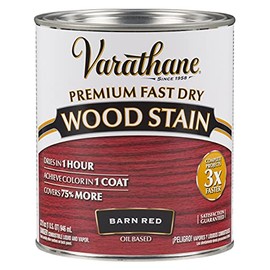Premium Fast Dry Wood Stain, Quart, Barn Red - New