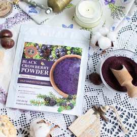 Wild Harvested Black Crowberry Freeze-Dried Powder – 2 Oz, Natural Black Crowberry Powder, No added sugar, No GMOs