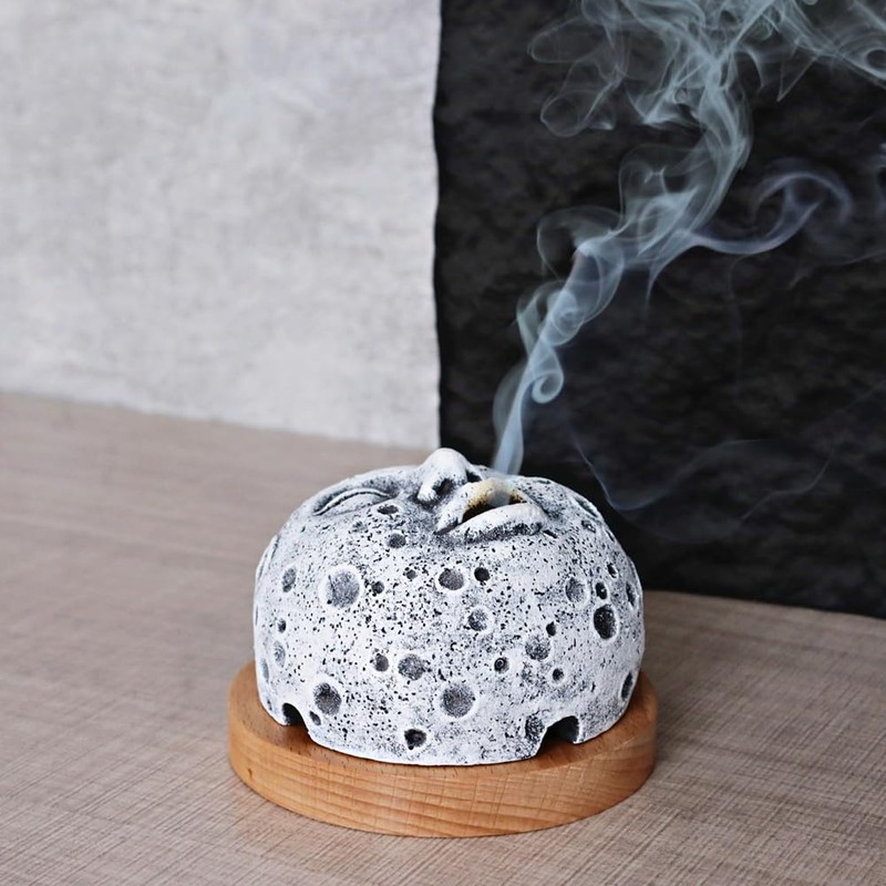Ksrnsne 1 Piece Incense Burner Moon Face Incense Burner Decoration