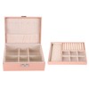 Jewelry Box Organizer 2 Layer Jewelry Storage Case PU Leather