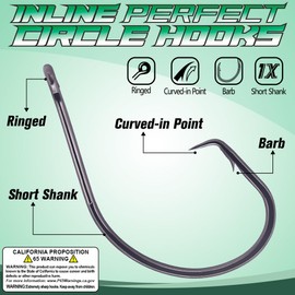 XFISHMAN-Inline-Circle-Hooks-Saltwater-Freshwater-for-Catfish-Tuna-Bass-Octopus-Hooks-Big-Hook-Fishing 50 Pack (Black, 7/0 50-Pack)