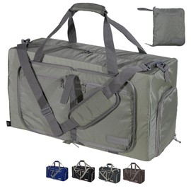 LEGEND Foldable Duffle Bag for Travel - Waterproof Travel Duffel Bags for Women & Men, Large Capacity Travel Bags with Shoe Compartment, Lightweight Folding Travel Bag for Overnight - 60L Army Green