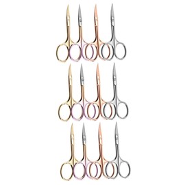 minkissy 3sets Men's Barber Scissors Stainless Steel Beard Trimming Shears for Professional Use Home Diy Maintenance 4pcs*3 Random Color