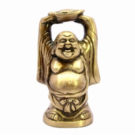 Esplanade Laughing Buddha Statue for Money, Wealth & Good Luck, Brass Home Decor Item for Living Room, Office Table or Desk, Shelf, Feng Shui Showpiece, Idol & Figurine, House Warming Gift