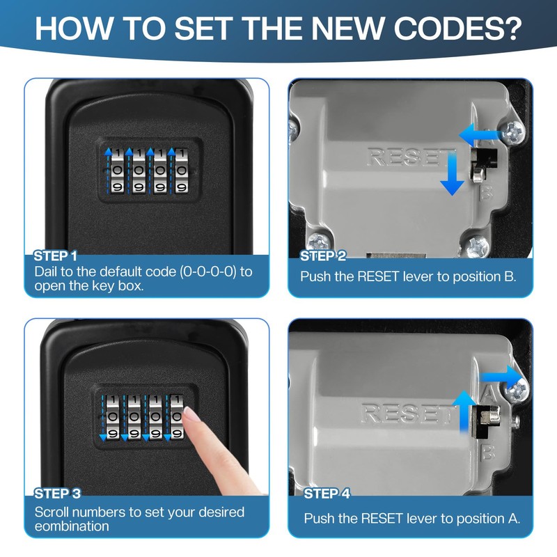 NBYT Portable Combination Lock keybox,For House Keys Key Hiders to