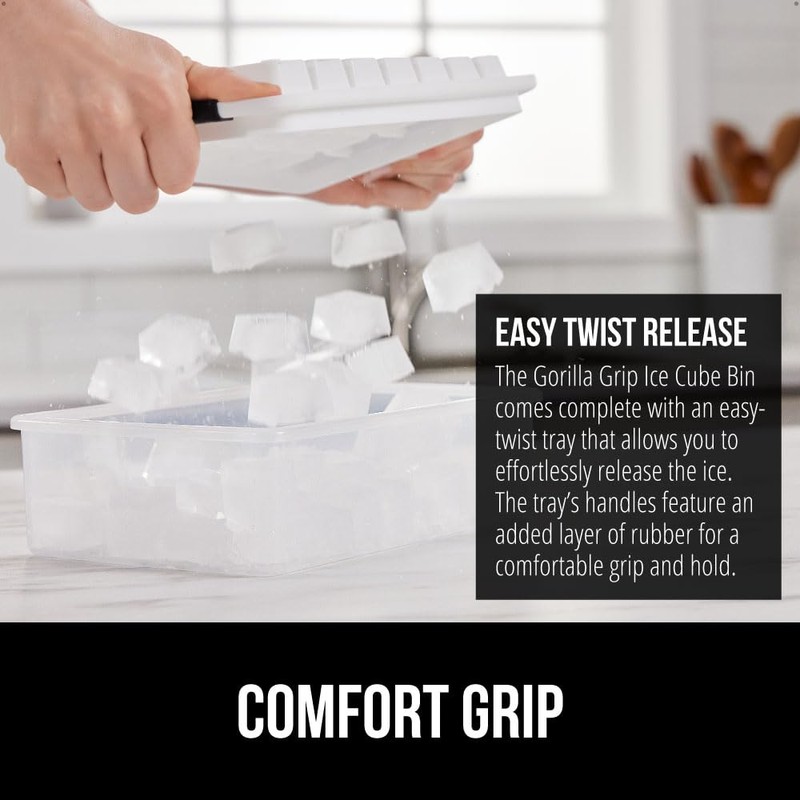 GORILLA GRIP BPA-Free Easy Release Ice Cube Tray for Freezer,