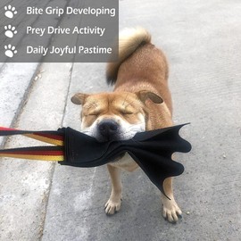 Fockety Leather Bite Rag for Dog Training, Interactive Puppy Bite Rag with Handle, Dog Tug Toy, Tug of War Dog Toy, Train Bite Grip, Puppy Toy to Build Prey Drive, Play Tug of War Game