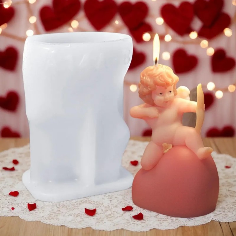 Valentines Day Soap Mold Reusable Angel Decorate Mold Silico