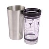 Boston Shaker with Recipes, Stainless Steel and Glass - 16