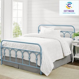 Pleated Bed Skirt with Split Corners-Pleated Dust Ruffle - 21" Tailored Drop Easy Fit,100% Microfiber Soft,Sheen & Luxurious Look - Bed Skirts (Light Grey -Twin)