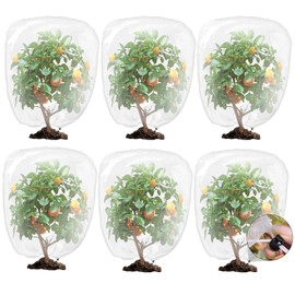 6 Pack Reusable Garden Netting Pest Barrier with Drawstring, 2.6 x 2.6 Ft Bird Netting for Garden - Easy to Install Tomato Protective Cover and Garden Plant Netting for Vegetables, Fruits, Blueberry