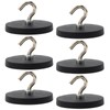 Aicharynic Pack of 6 Magnetic Hooks, Black, 43 mm Thick