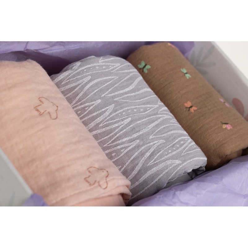 baginska 100% Oeko-Tex Cotton Square Baby Nappies - 3 Muslin